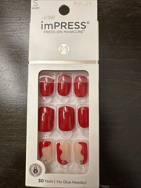imPRESS Red & Nude Glossy Press-On Nails